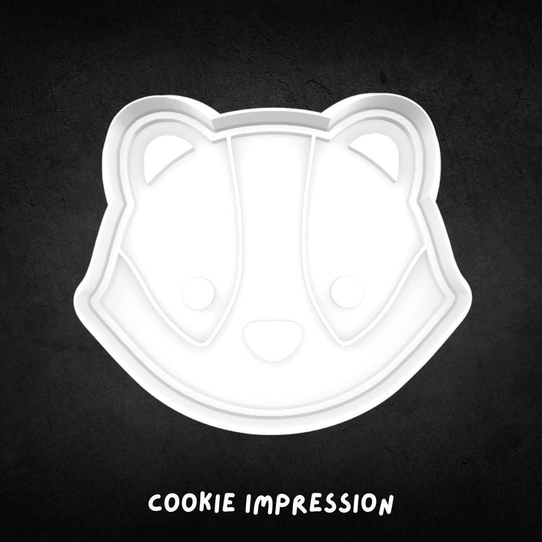 Badger Face Cookie Cutter and Stamp