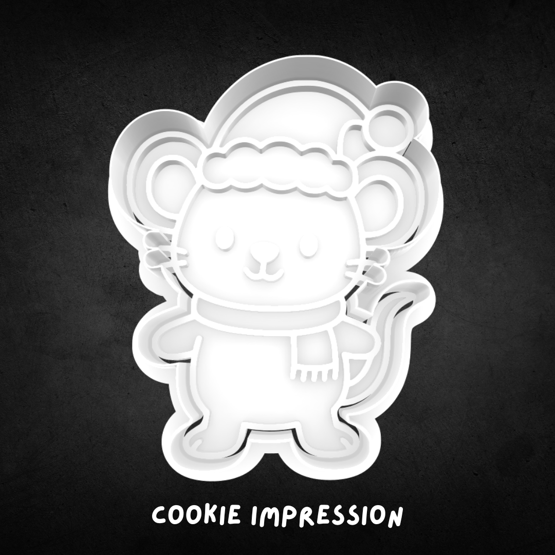 Christmas Mouse Cookie Cutter and Stamp