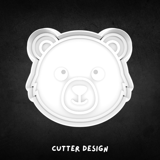 Cute Bear Face Cookie Cutter and Stamp