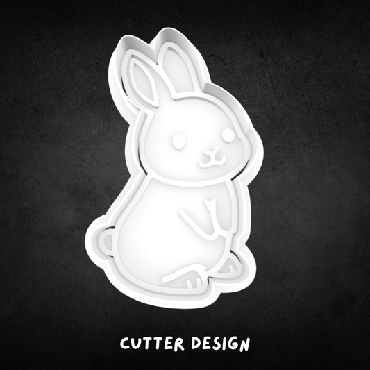 Cute Standing Bunny Cookie Cutter and Stamp
