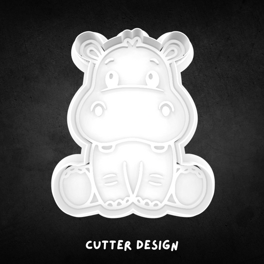 Hippo Cookie Cutter and Stamp