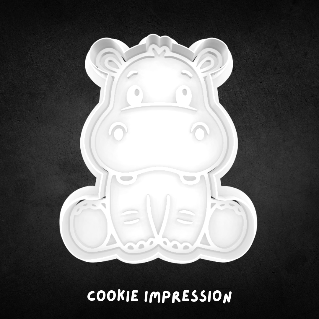 Hippo Cookie Cutter and Stamp