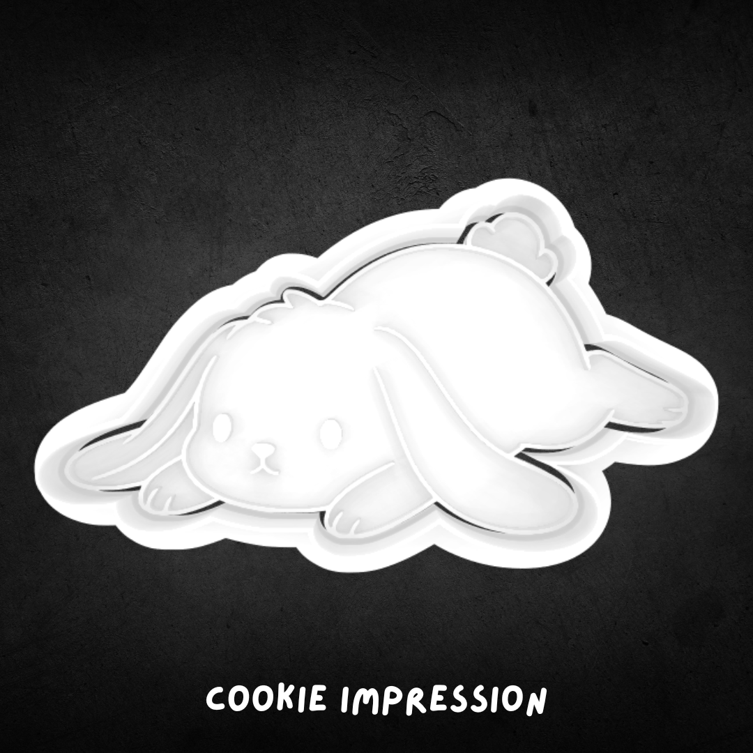 Cute Flopped Bunny Cookie Cutter and Stamp
