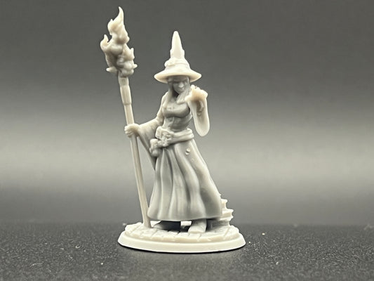 Human Female Mage Character Figure Fantasy Tabletop Game Dungeons and Dragons 3D Resin Printed