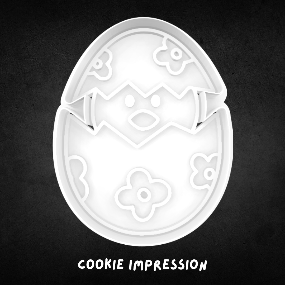 Easter Hatching Chick Cookie Cutter and Stamp