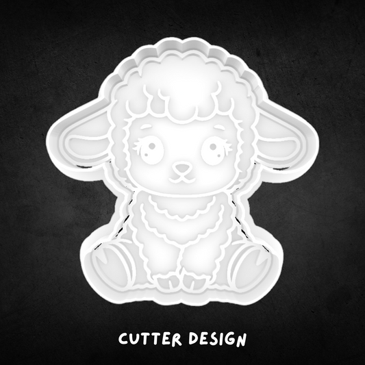 Sitting Lamb Cookie Cutter and Stamp