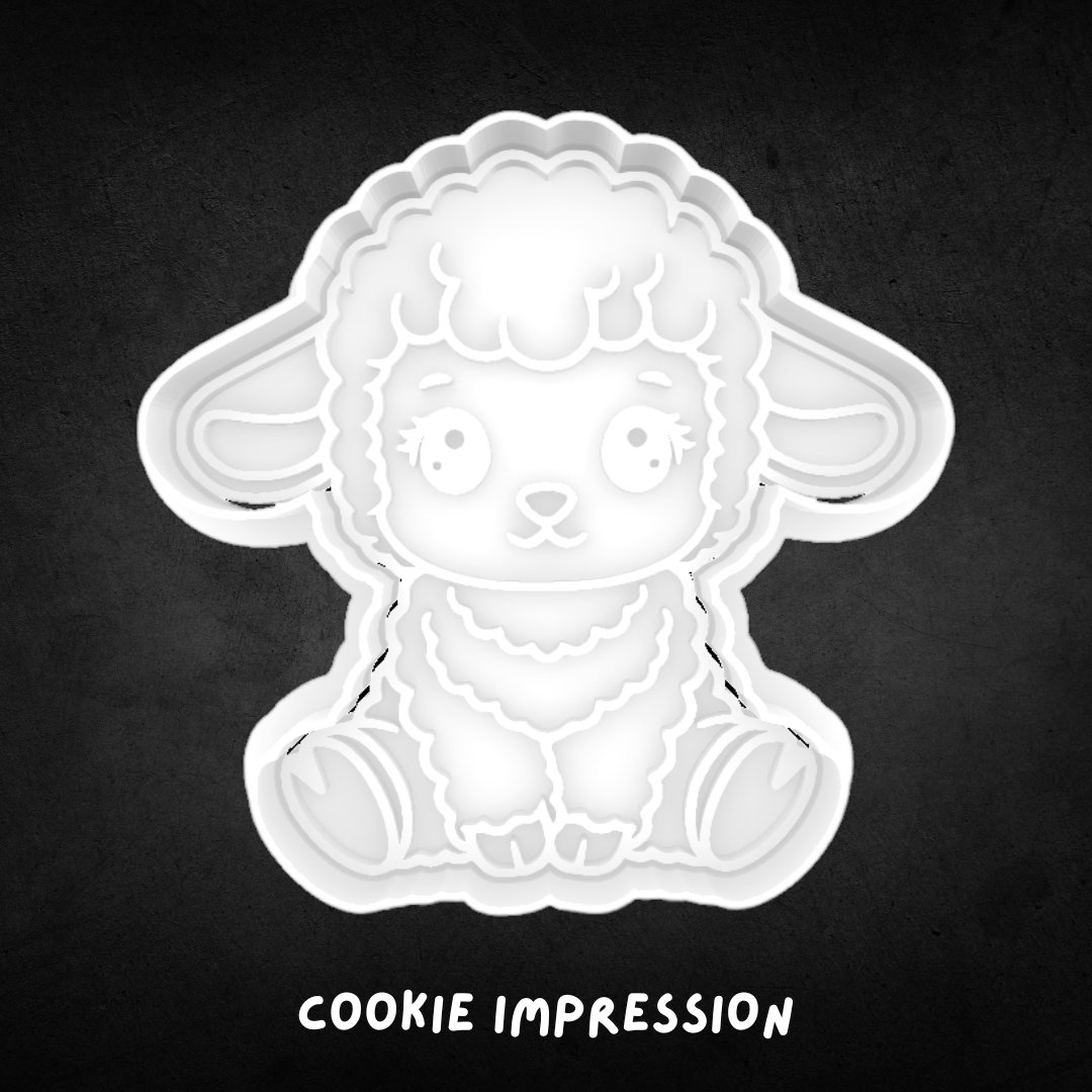 Sitting Lamb Cookie Cutter and Stamp