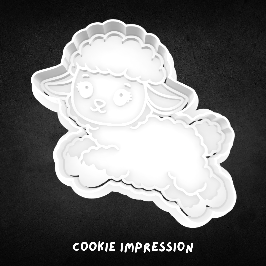 Jumping Lamb Cookie Cutter and Stamp