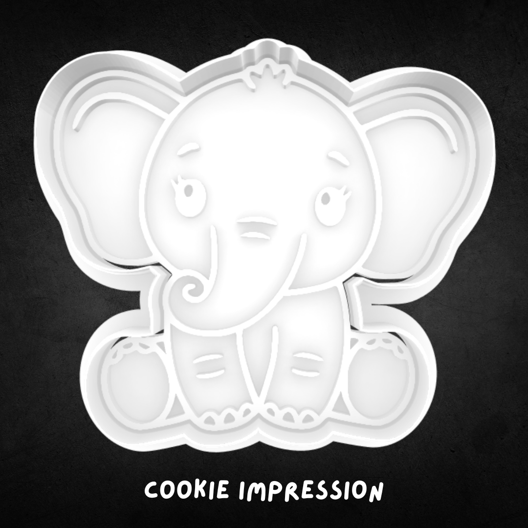 Elephant Cookie Cutter and Stamp