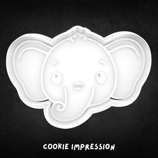 Elephant Face Cookie Cutter and Stamp