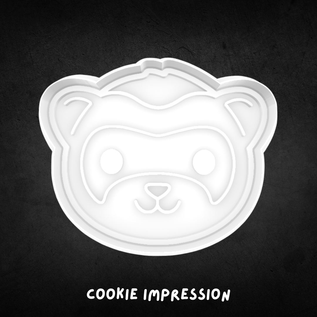 Ferret Face Cookie Cutter and Stamp