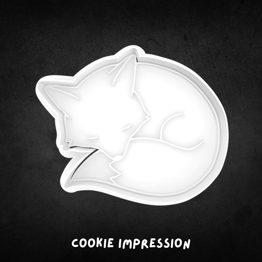 Sleeping Fox Cookie Cutter and Stamp