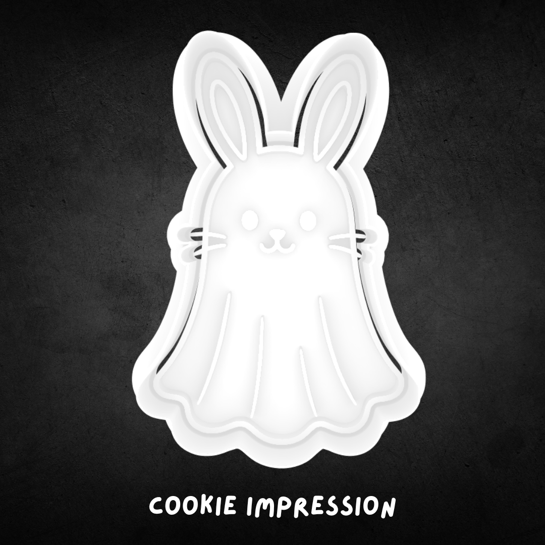 Spooky Ghost Bunny Cookie Cutter and Stamp