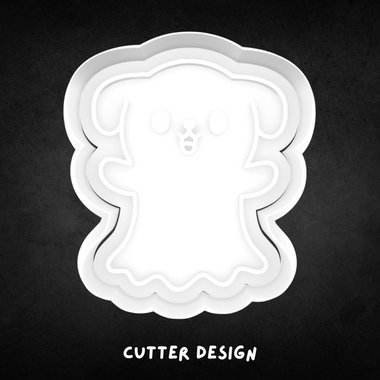 Halloween Ghost Dog Cookie Cutter and Stamp