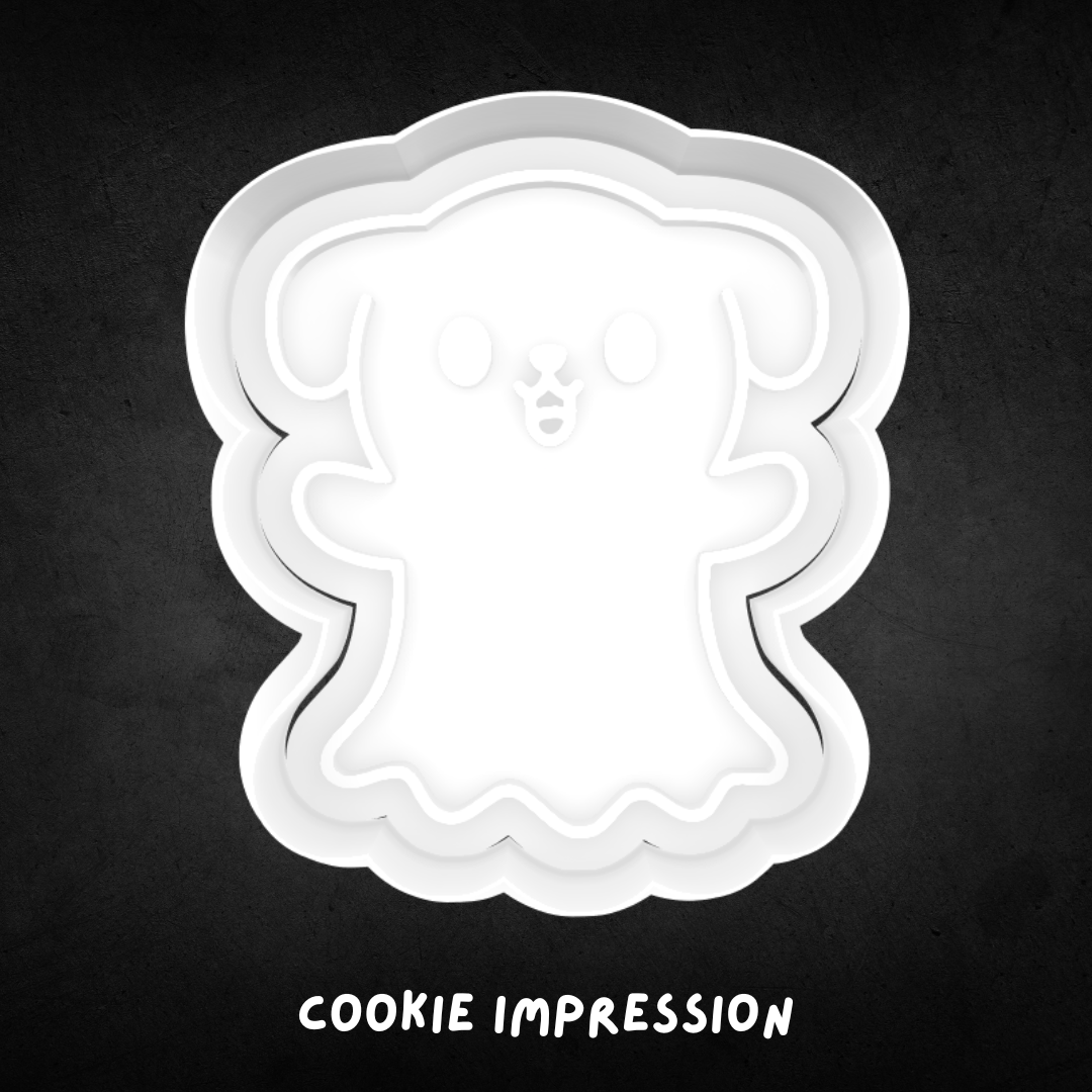 Halloween Ghost Dog Cookie Cutter and Stamp