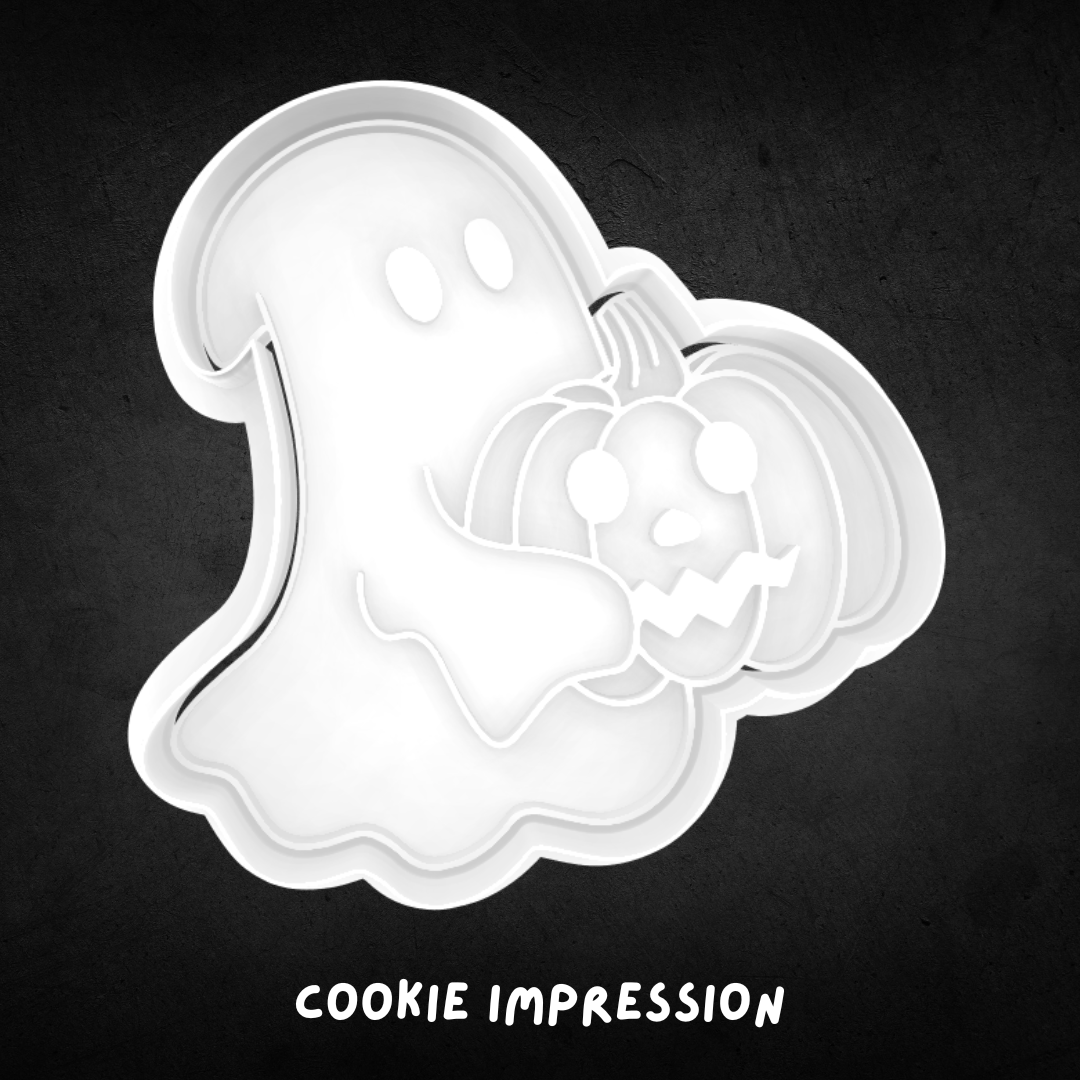 Halloween Ghost with Jack-O-Lantern Cookie Cutter and Stamp
