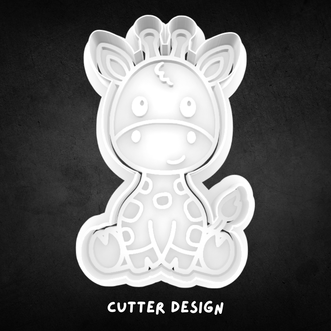 Giraffe Sitting Cookie Cutter and Stamp
