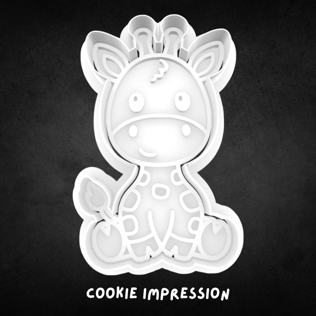 Giraffe Sitting Cookie Cutter and Stamp