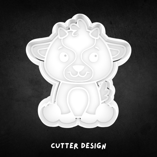 Sitting Goat Cookie Cutter and Stamp
