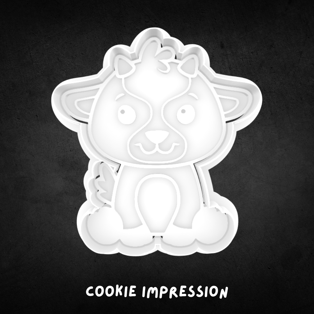 Sitting Goat Cookie Cutter and Stamp
