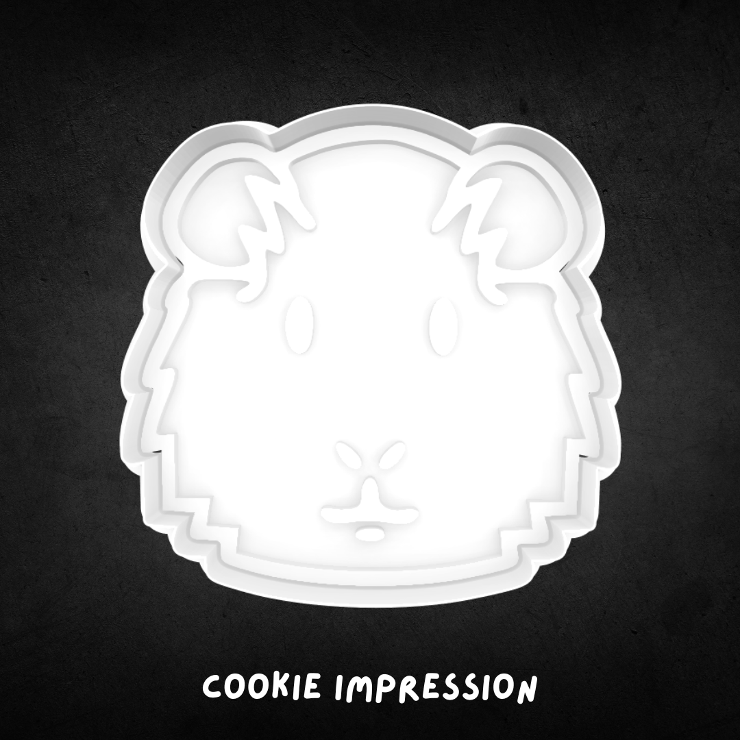 Guinea Pig Face Cookie Cutter and Stamp
