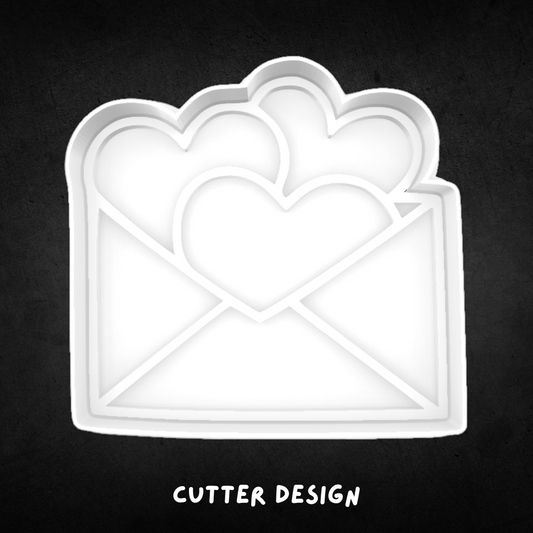 Heart Filled Envelope Cookie Cutter and Stamp