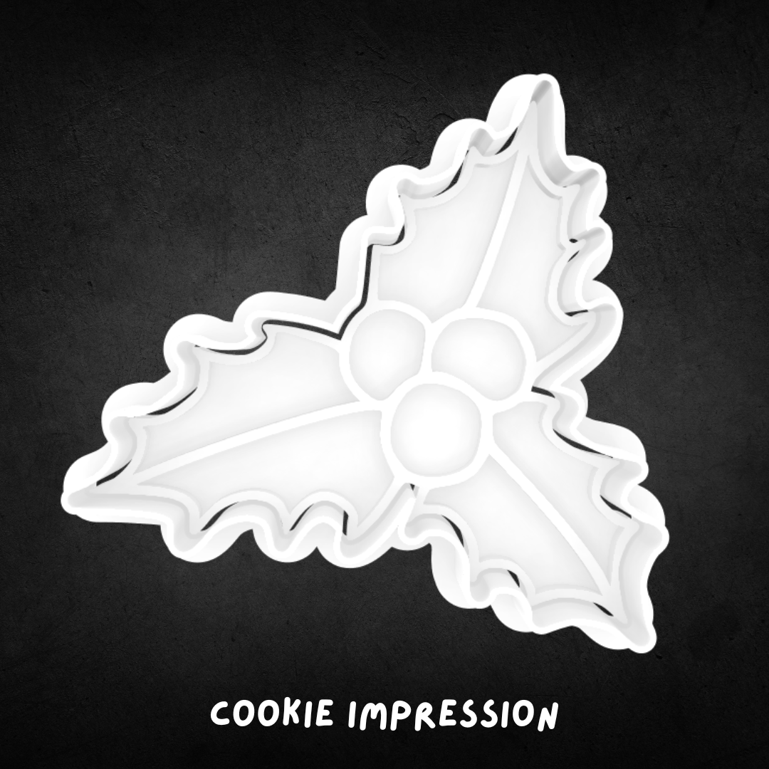 Christmas Holly Cookie Cutter and Stamp