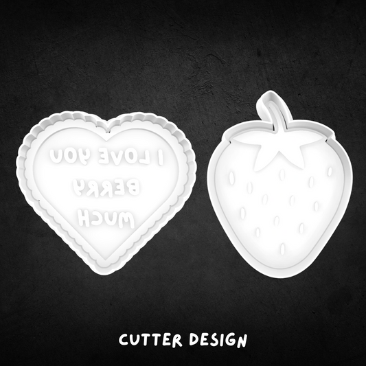 Love you Berry Much (Set of 2) Cookie Cutter and Stamp