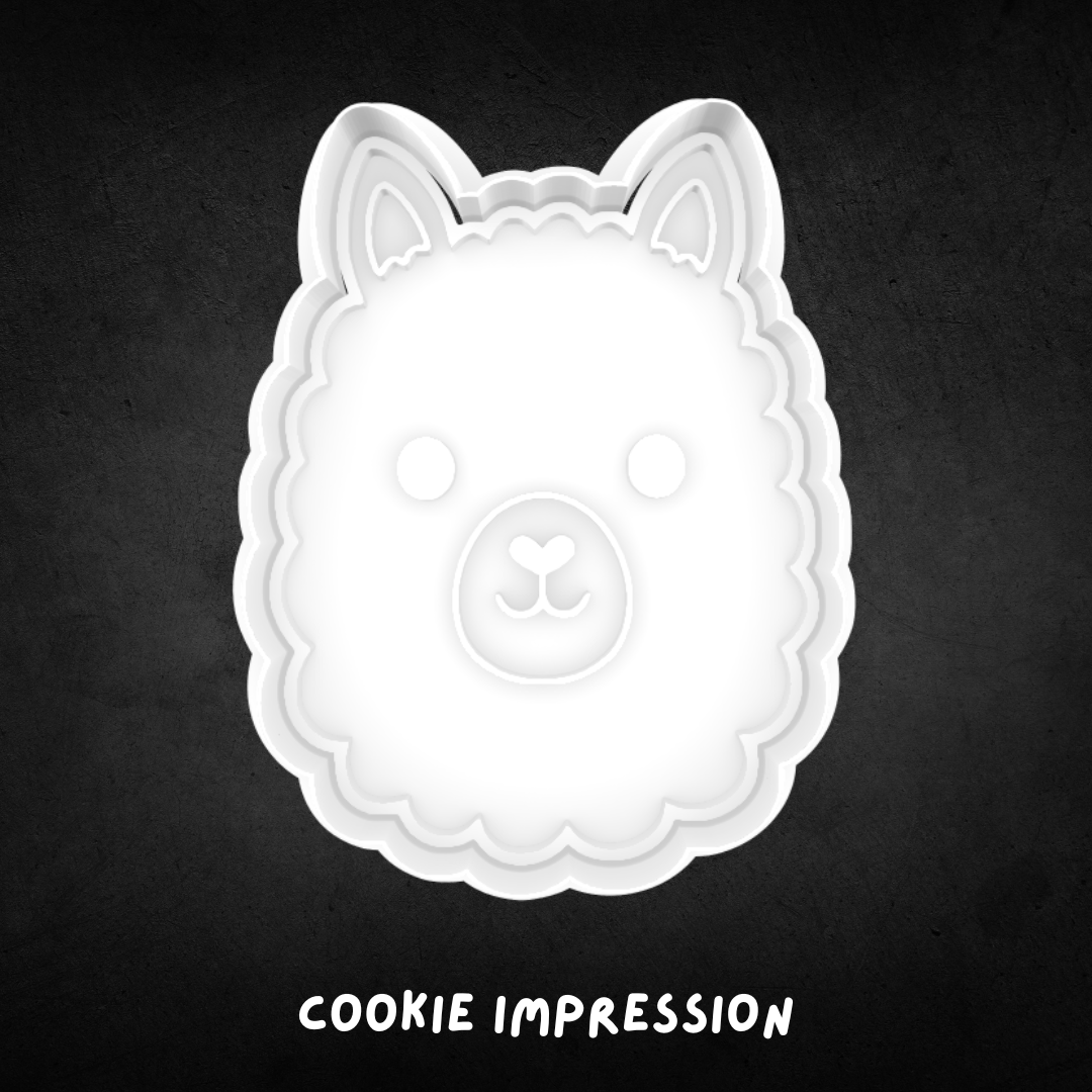 Llama Face Cookie Cutter and Stamp