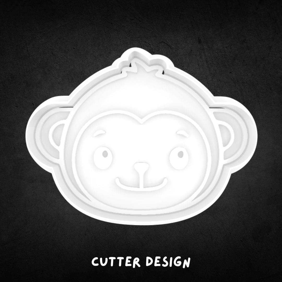 Monkey Face Cookie Cutter and Stamp