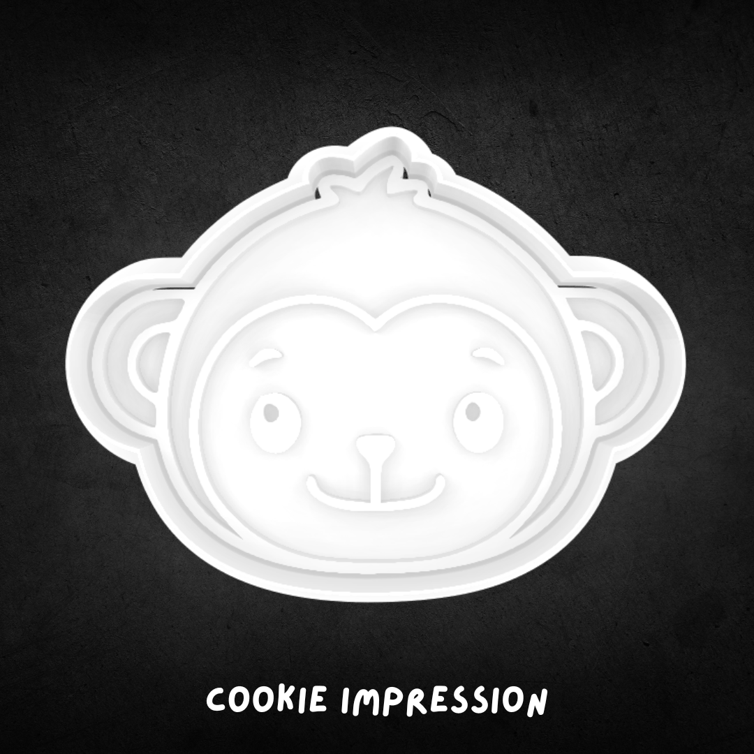 Monkey Face Cookie Cutter and Stamp