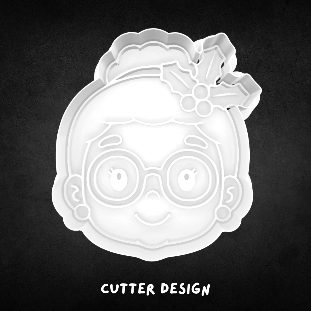 Mrs Claus Christmas Cookie Cutter and Stamp