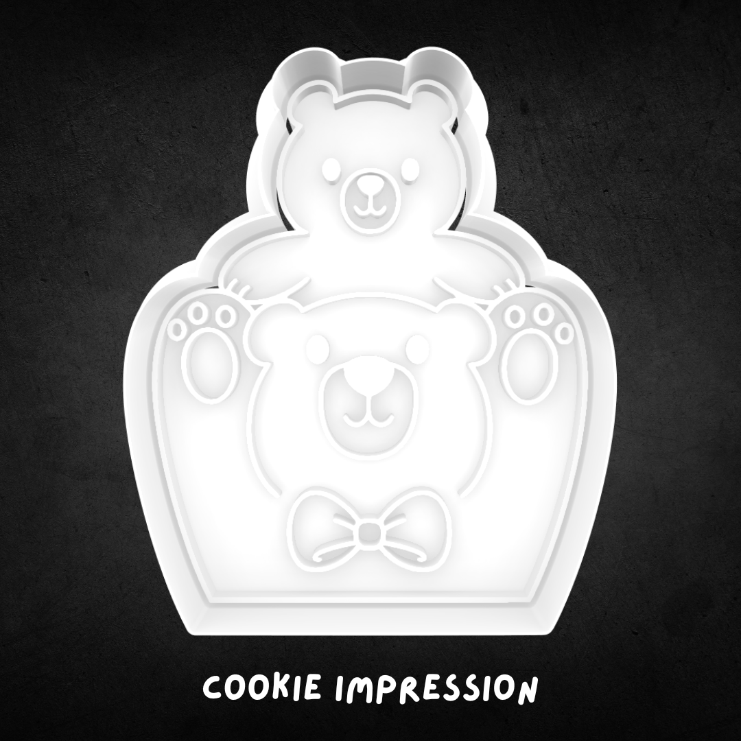 Daddy and Baby Bear Cookie Cutter and Stamp
