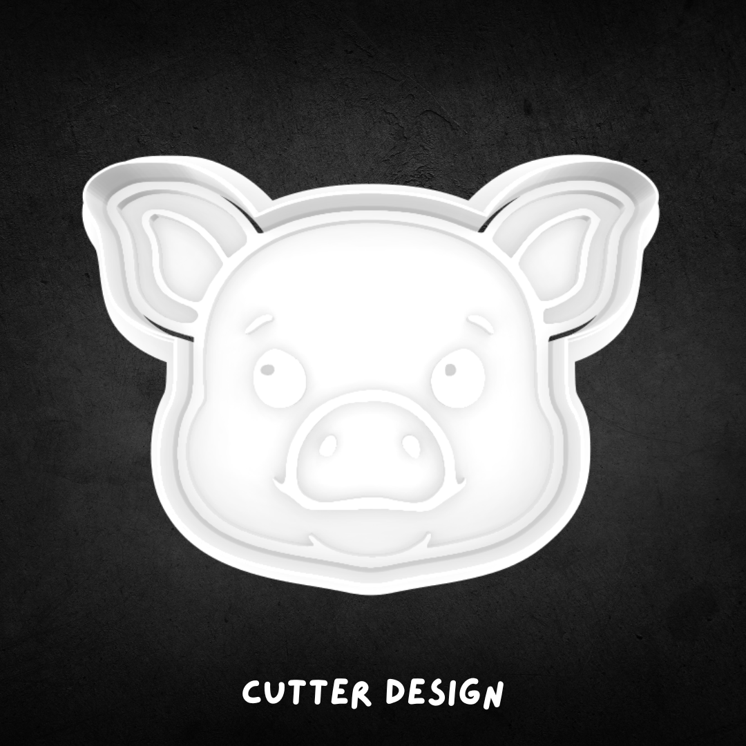 Pig Face Cookie Cutter and Stamp