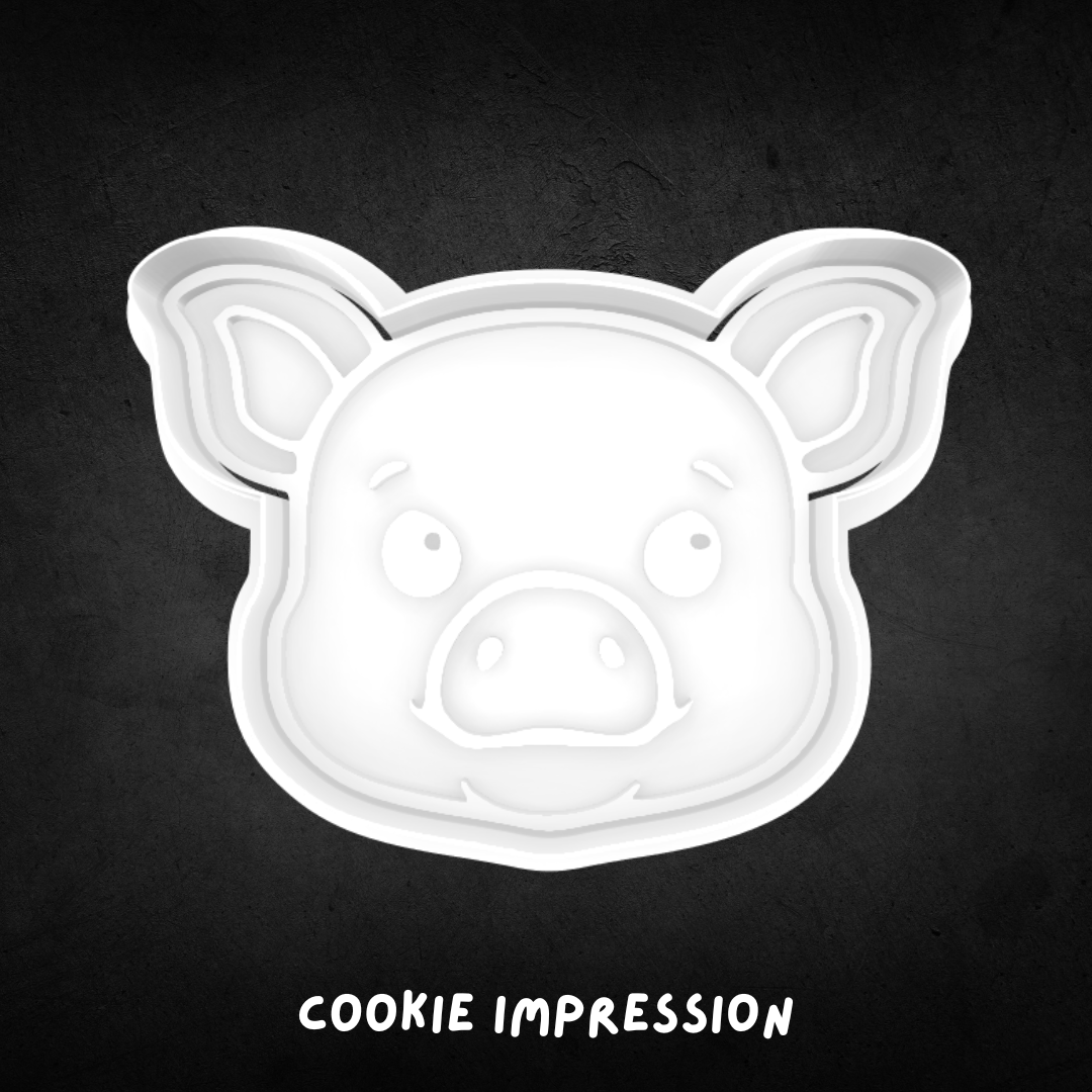 Pig Face Cookie Cutter and Stamp
