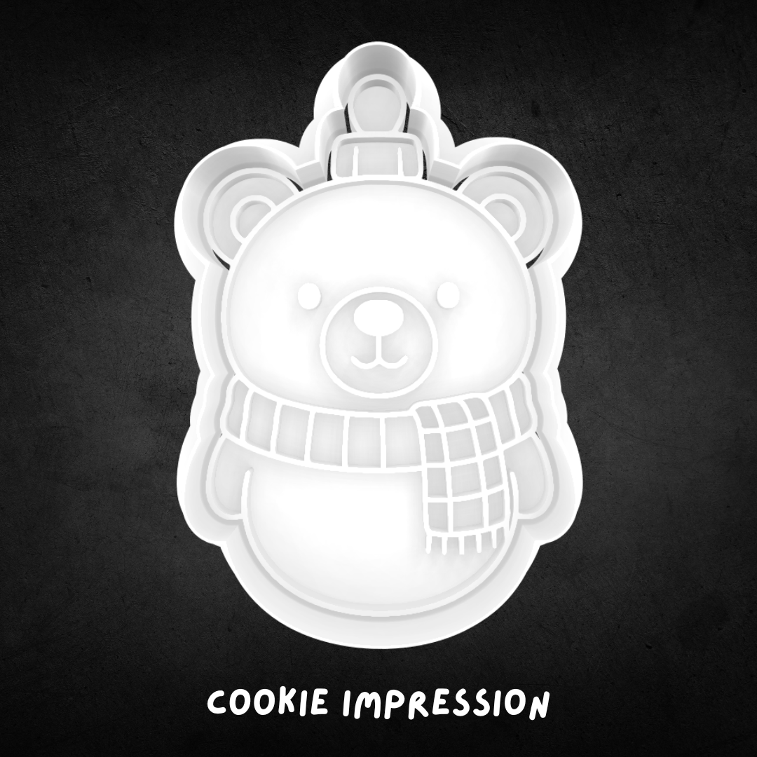 Polar Bear Bauble Cookie Cutter and Stamp