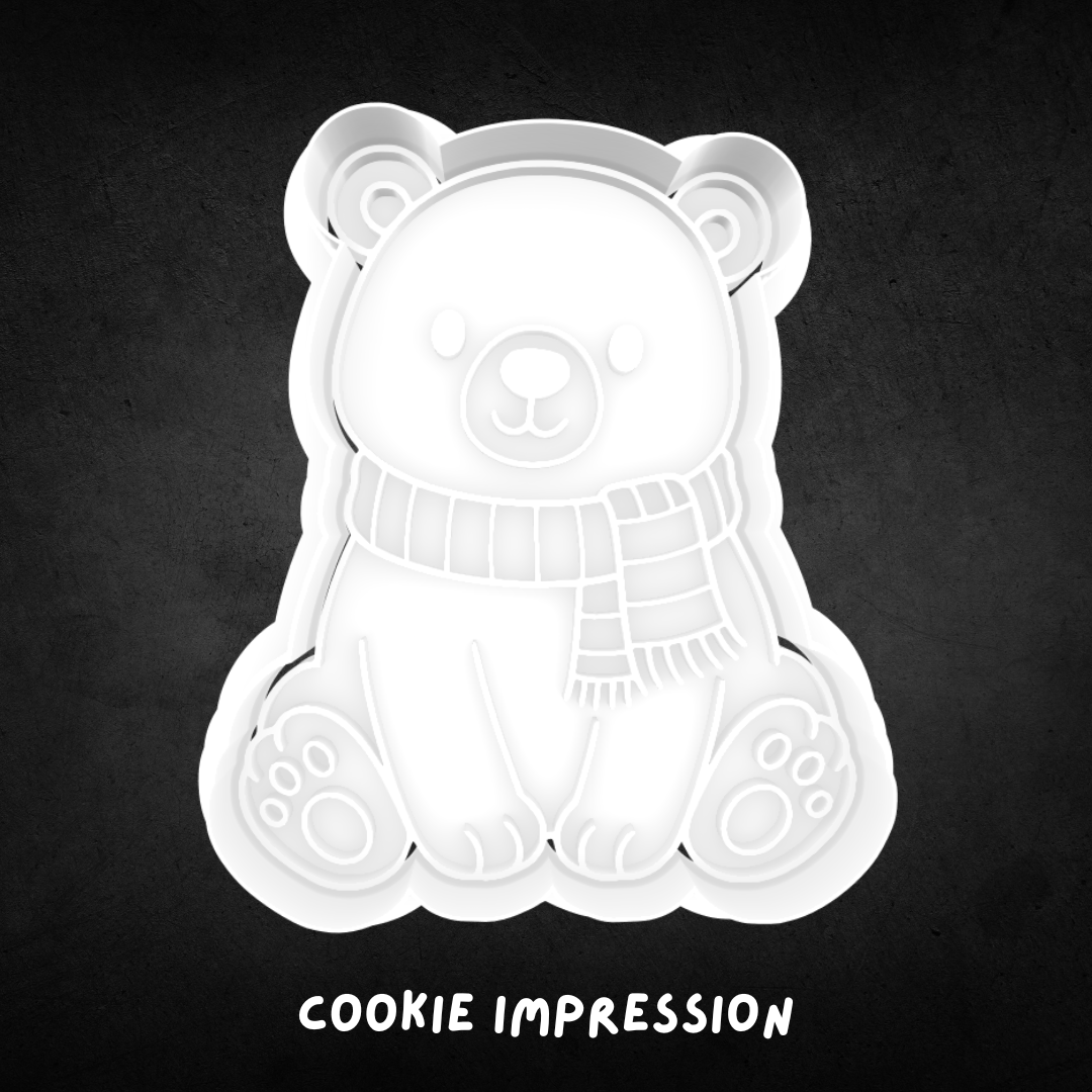 Christmas Polar Bear 02 Cookie Cutter and Stamp