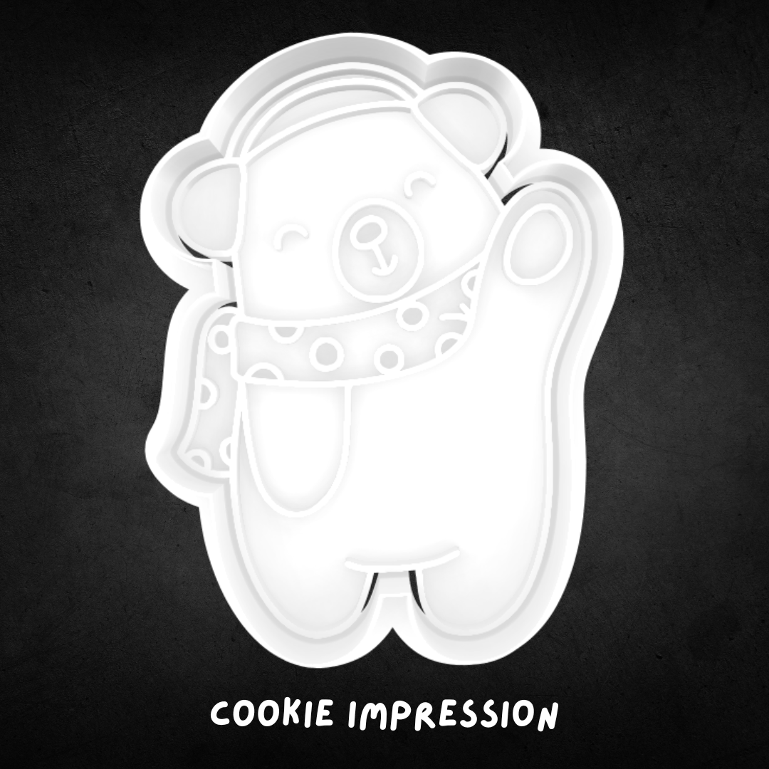 Christmas Polar Bear 03 Cookie Cutter and Stamp