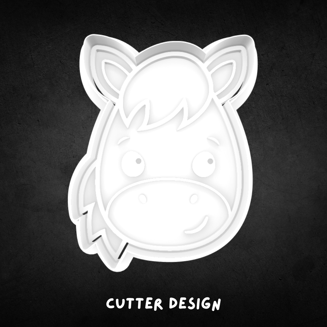 Pony Face Cookie Cutter and Stamp
