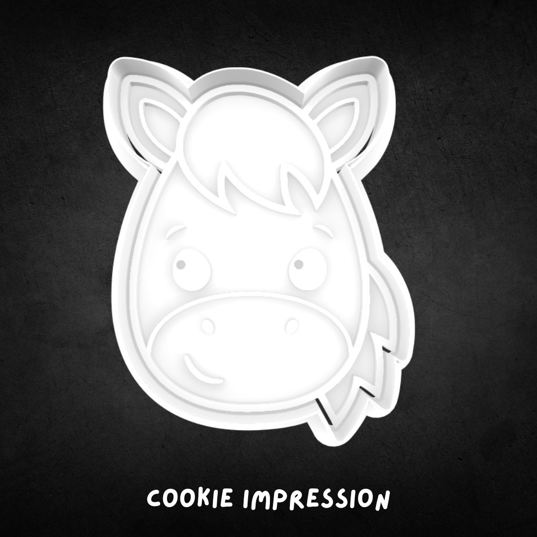 Pony Face Cookie Cutter and Stamp