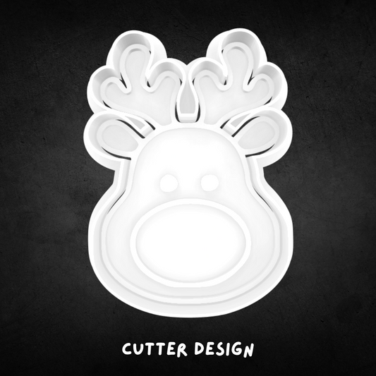 Christmas Reindeer Face Cookie Cutter and Stamp