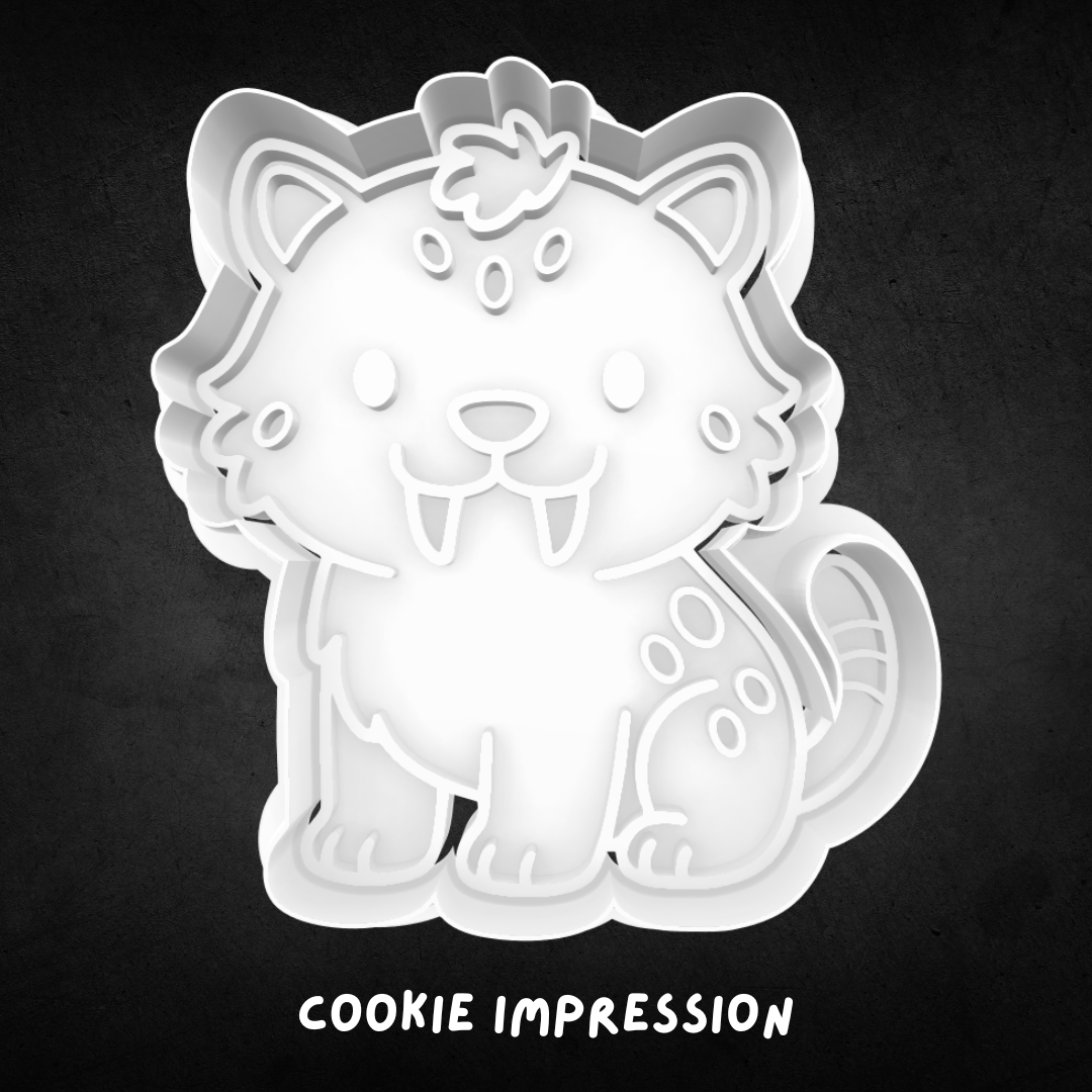 Sabertooth Tiger Cookie Cutter and Stamp