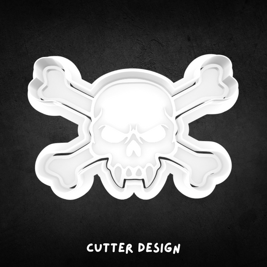 Halloween Skull and Crossbones 01 Cookie Cutter and Stamp