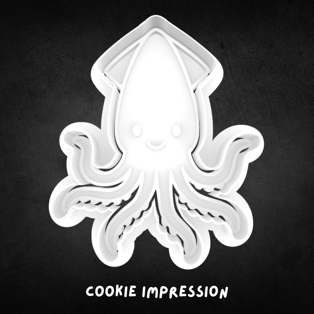 Squid 01 Cookie Cutter and Stamp
