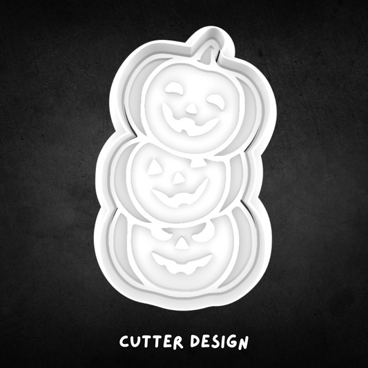 Halloween Stack of Jack-O-Lanterns 01 Cookie Cutter and Stamp