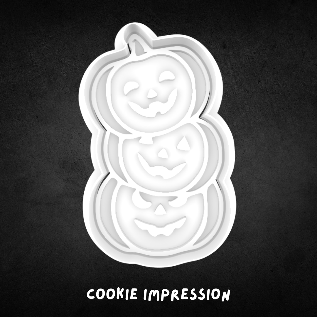 Halloween Stack of Jack-O-Lanterns 01 Cookie Cutter and Stamp