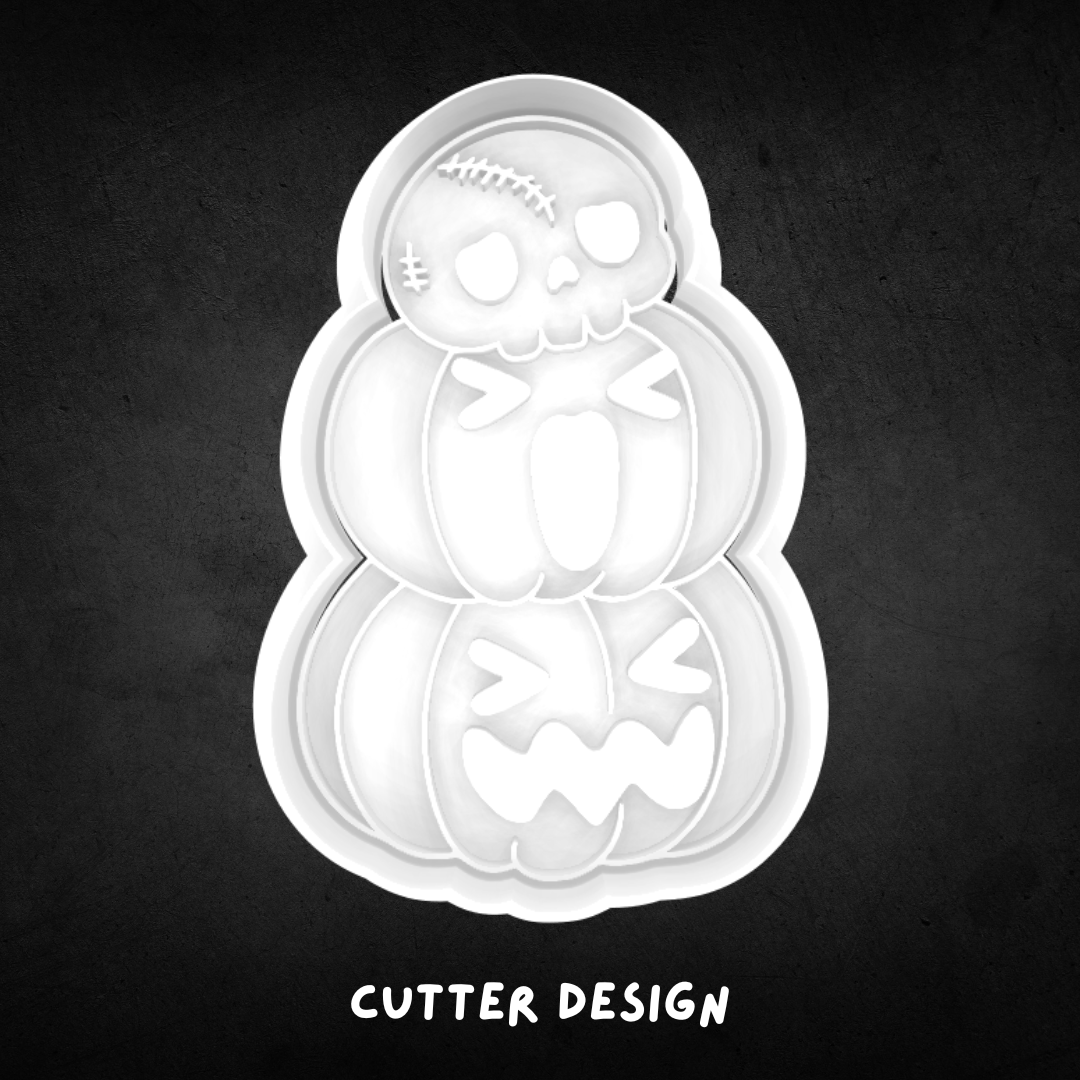 Halloween Stack of Jack-O-Lanterns 02 Cookie Cutter and Stamp