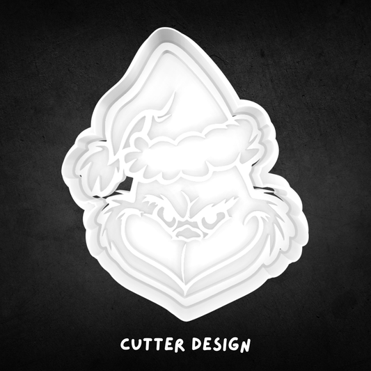 Grinch Face - Grinch Inspired Cookie Cutter and Stamp