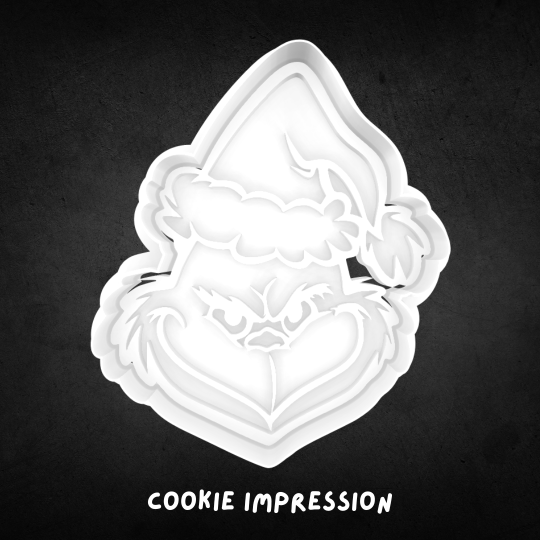 Grinch Face - Grinch Inspired Cookie Cutter and Stamp