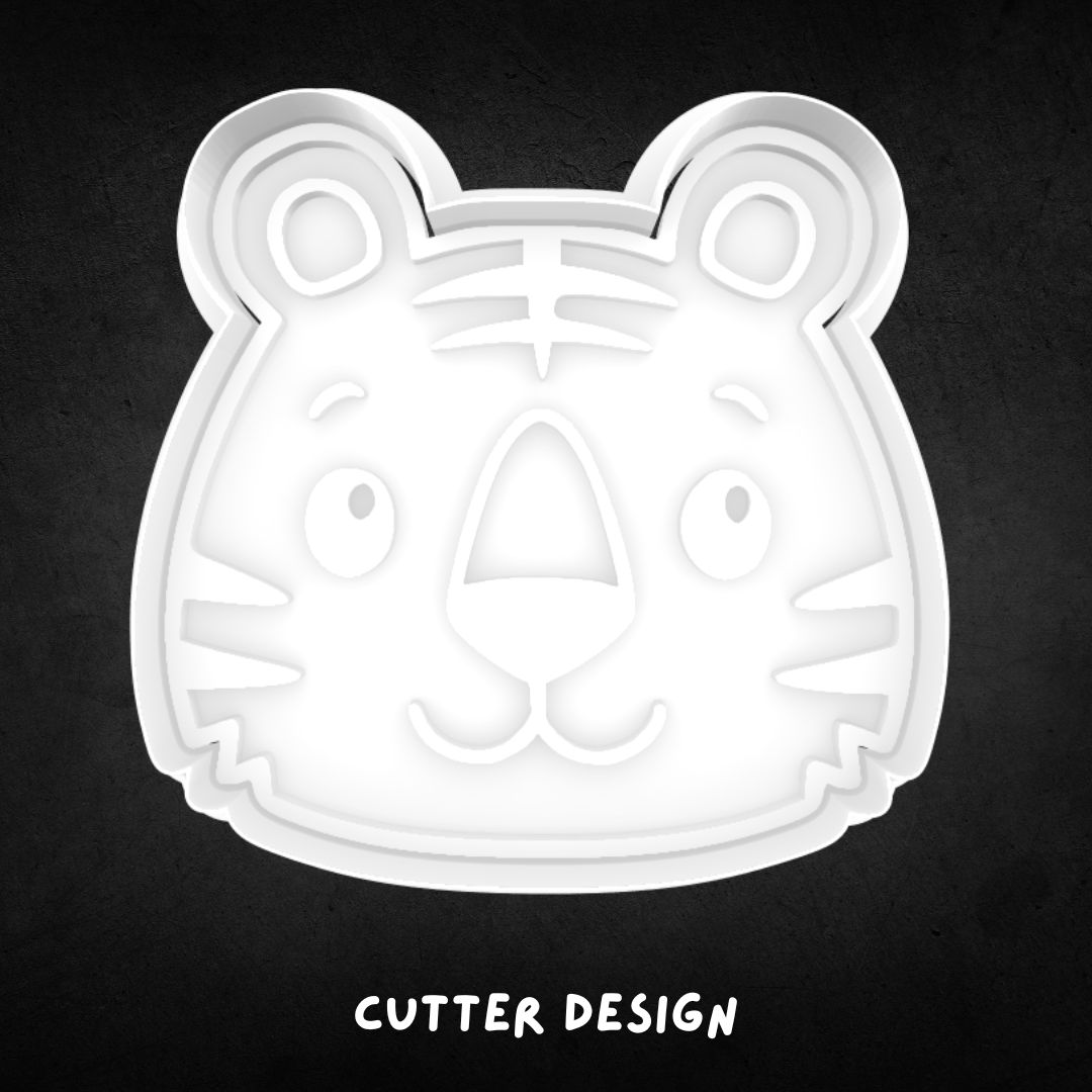 Tiger Face Cookie Cutter and Stamp